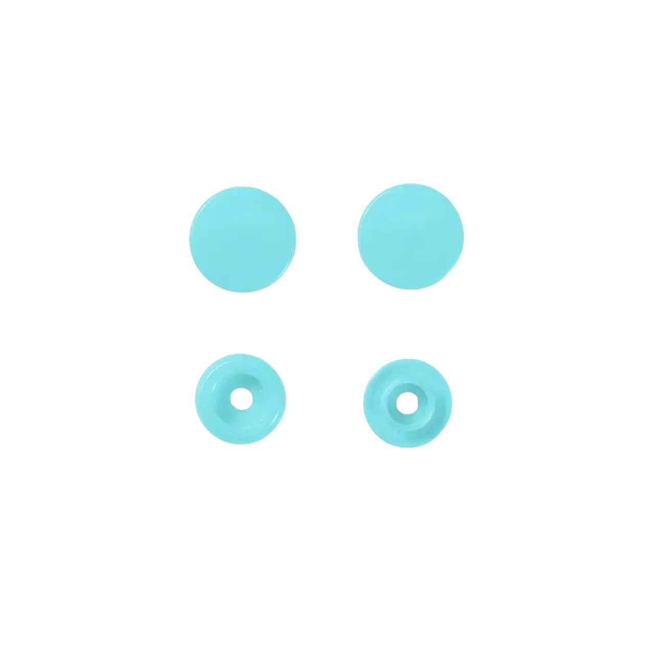 Boutons pression - Color snaps - Bleu turquoise clair - D12,4 mm - 30 pièces