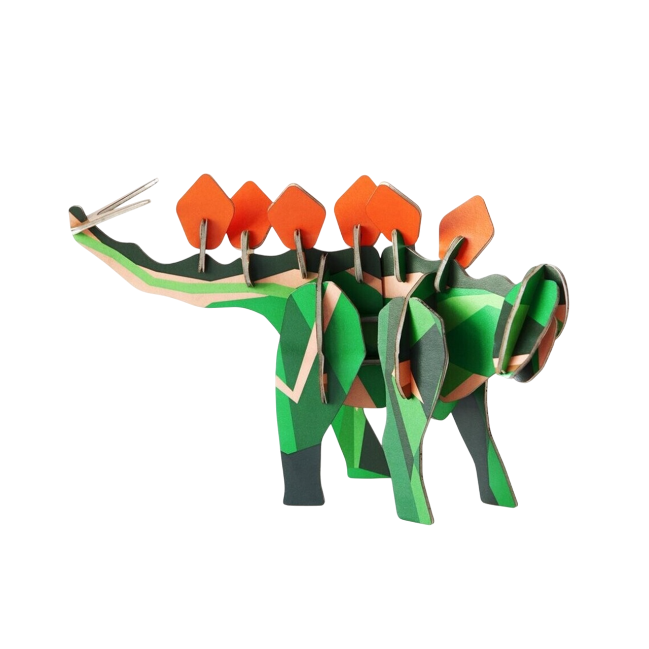 Totem géant dinosaure stégosaurus - puzzle 3D - 26 pièces - 12x18x4 cm- carton recyclé