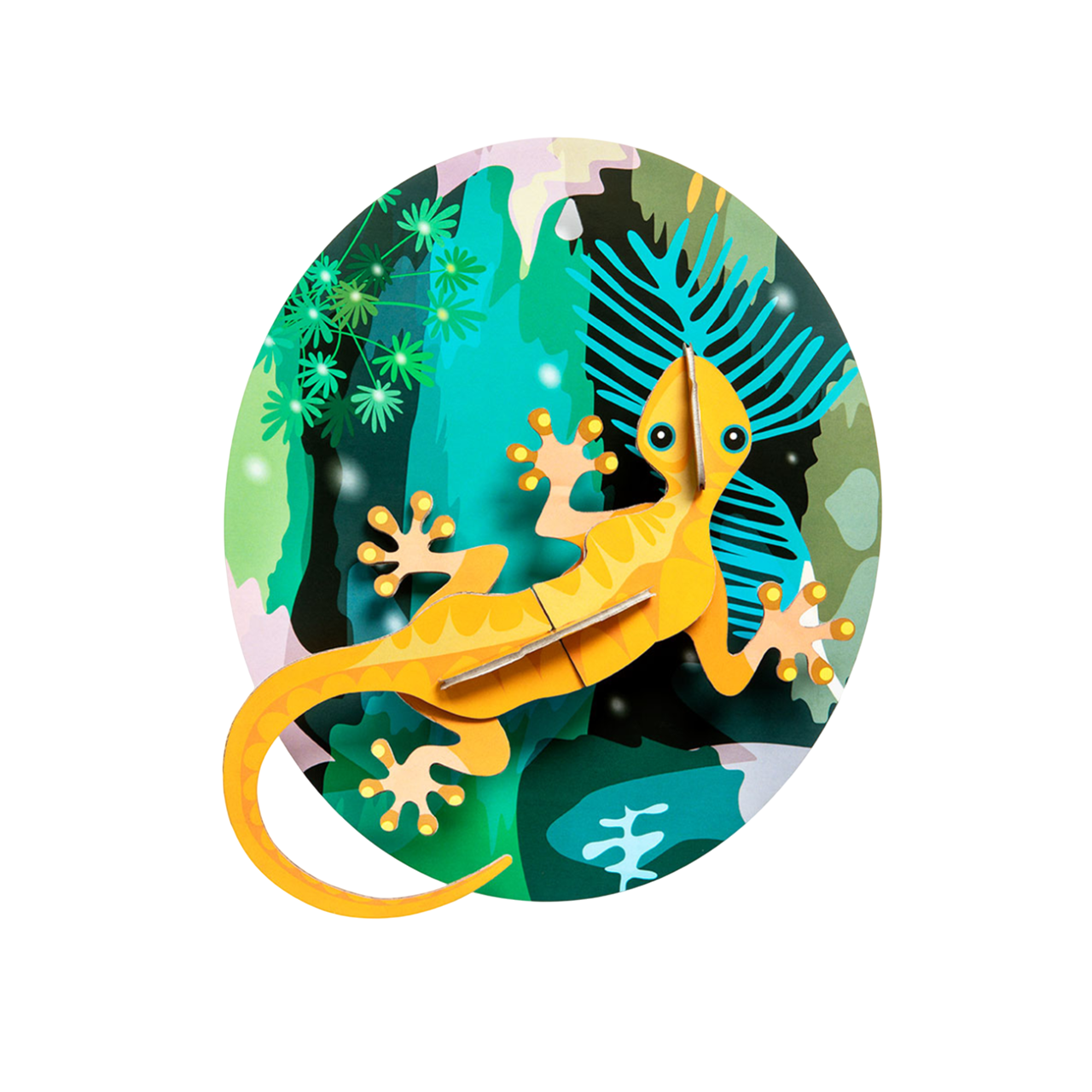 Décoration murale - Jungle GECKO - puzzle 3D - 7 pièces - carton recyclé - STUDIO ROOF