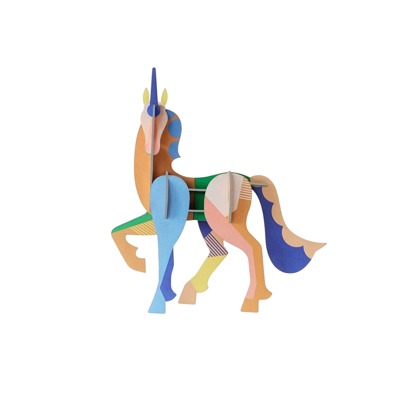 Totem Licorne - puzzle 3D - 15 pièces - 16 x 4,3 x 17,6 cm- carton recyclé