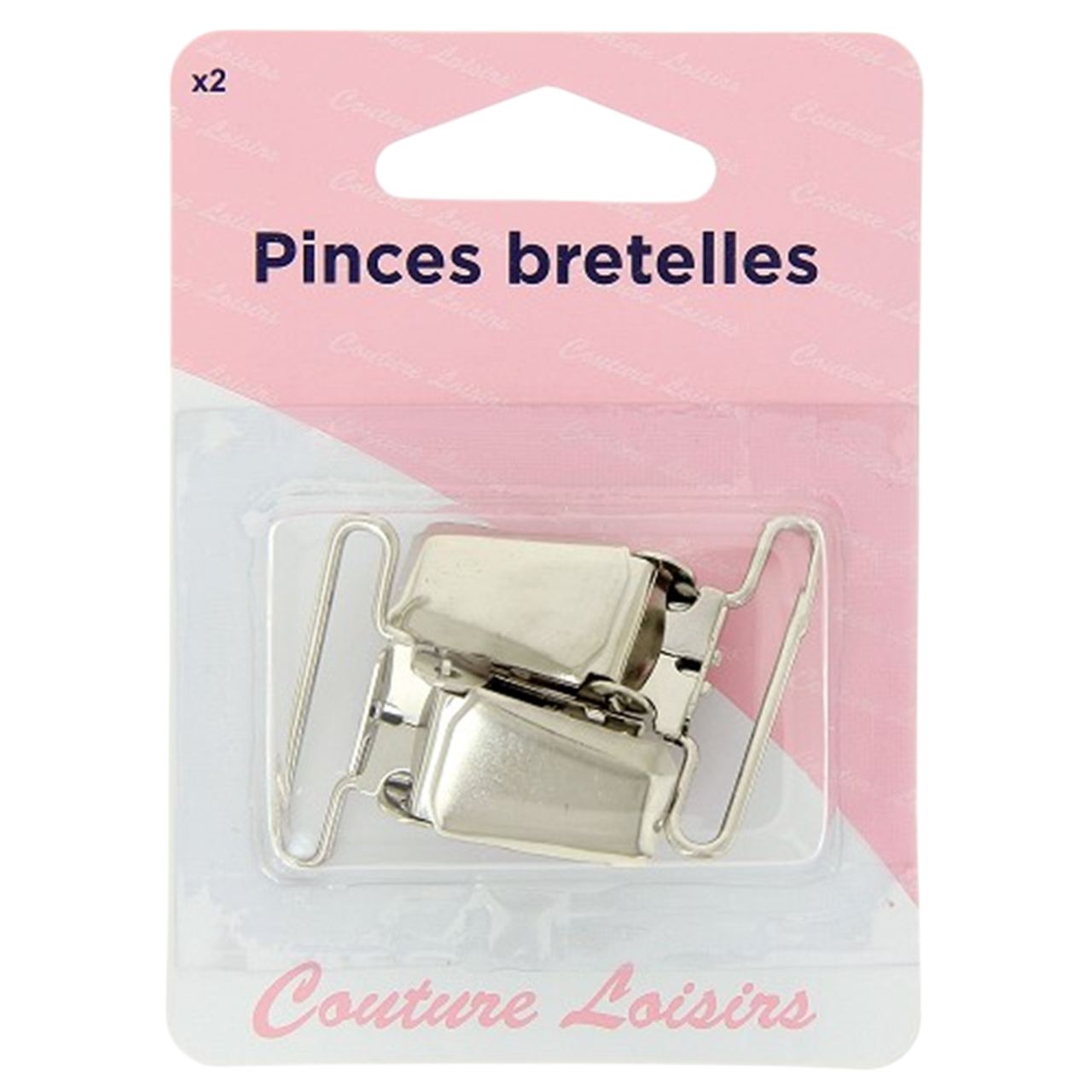 Pinces métalliques argentées pour bretelles – lot de 2 pièces – 30 mm - canocea