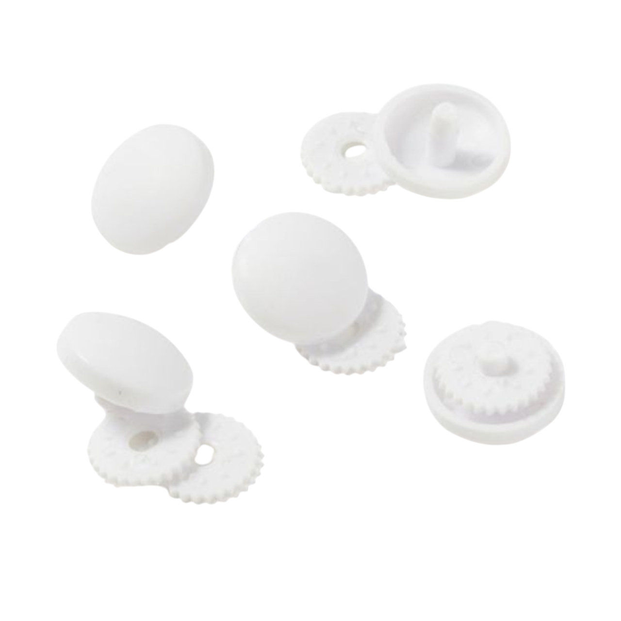 Boutons à recouvrir blanc - D18 mm - 5 pièces - Nylon