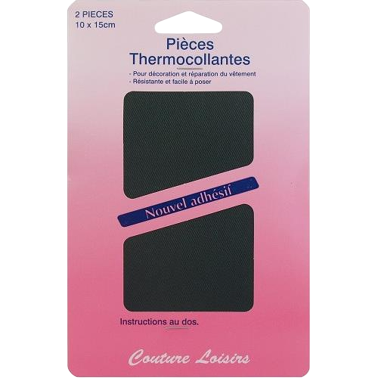Lot de 2 pièces thermocollantes vertes 10 x 15 cm pour réparation textile facile - canocea