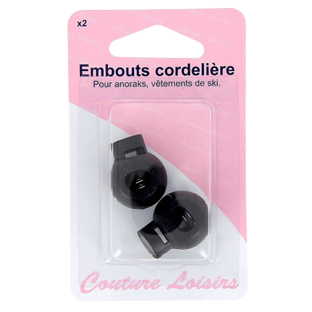 Embout cordelière - Noir - 2 pièces - stop vêtements