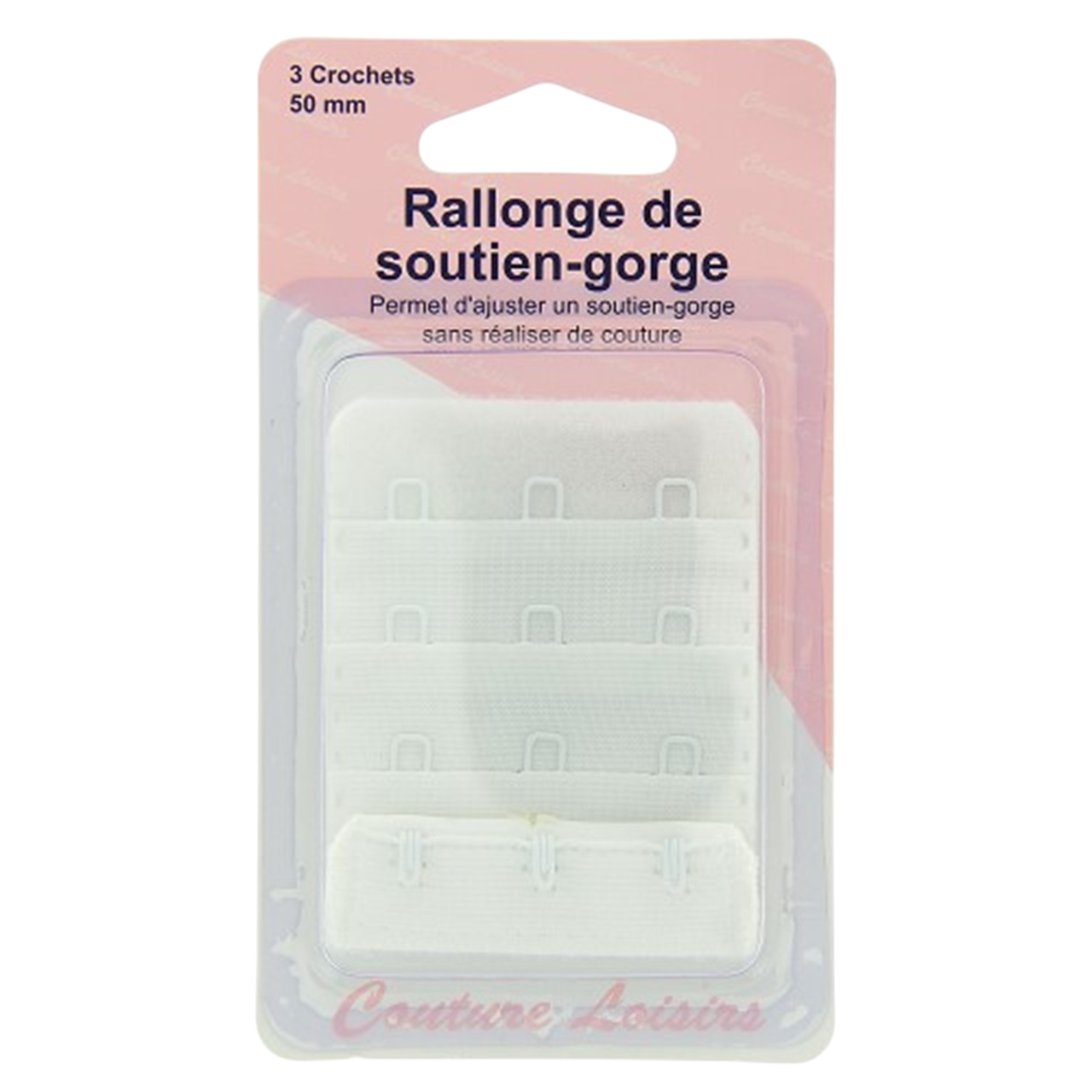 Rallonge soutien-gorge - 50mm - Blanc - 3 crochets