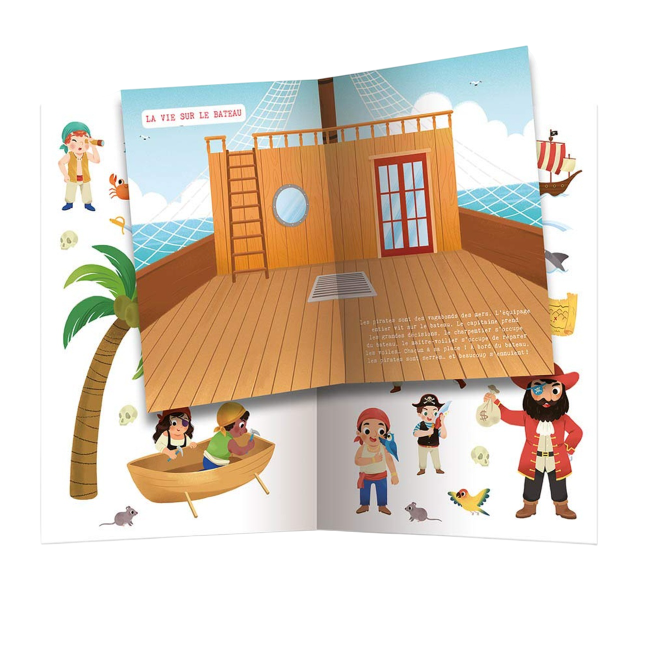 Cahier histoire à animer + autocollants repositionnables - les pirates - 20 x 26 cm - AUZOU