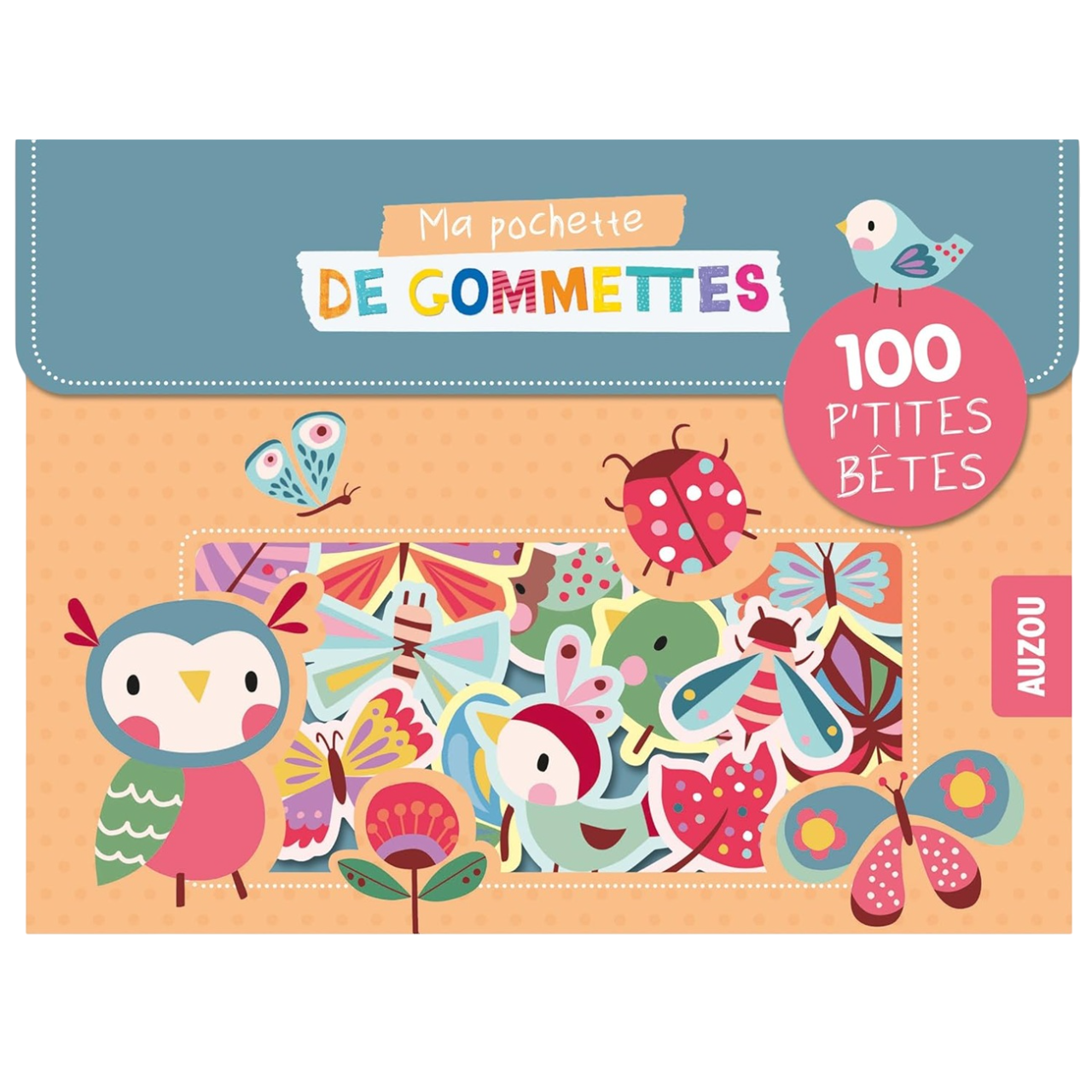 Pochette de gommettes repositionnables- Les petites bêtes- 100 pièces - de 4 cm