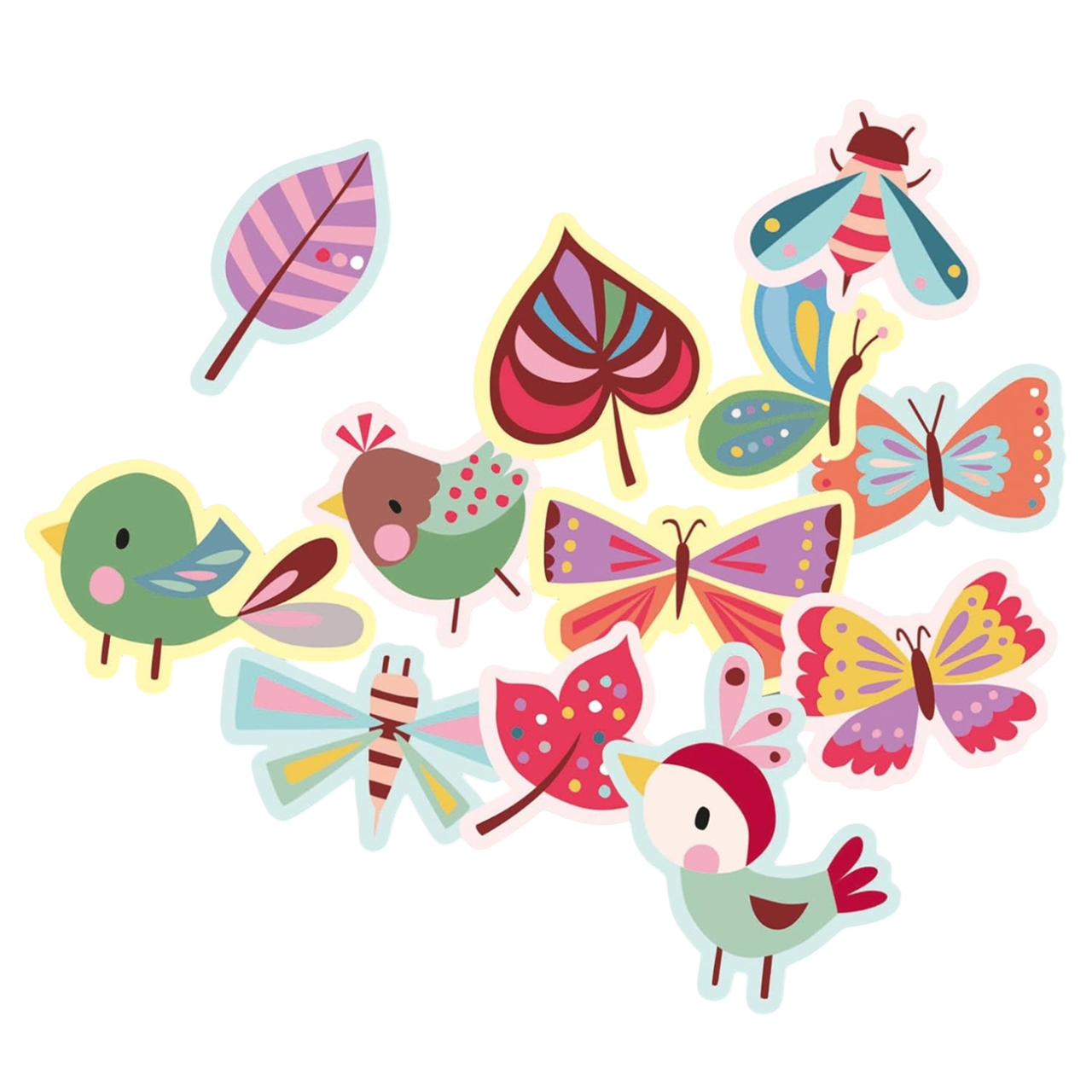 Pochette de gommettes repositionnables- Les petites bêtes- 100 pièces - de 4 cm