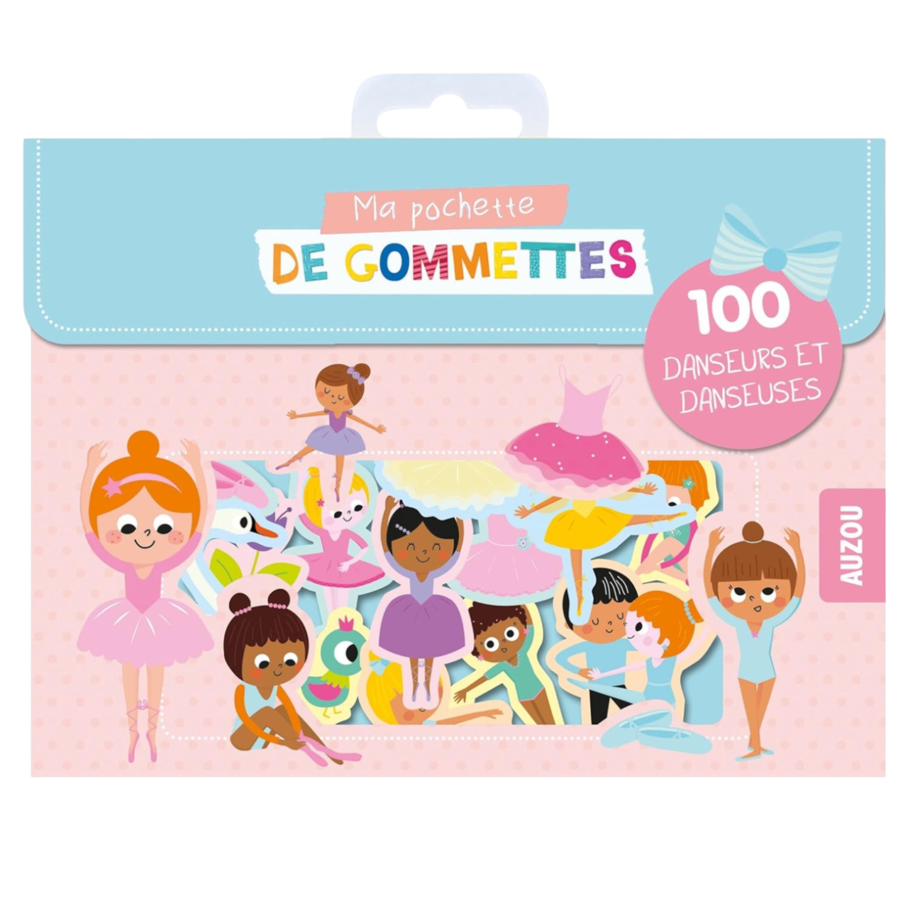 Pochette de gommettes repositionnables- Danseuses et danseur - 100 pièces - de 4 cm