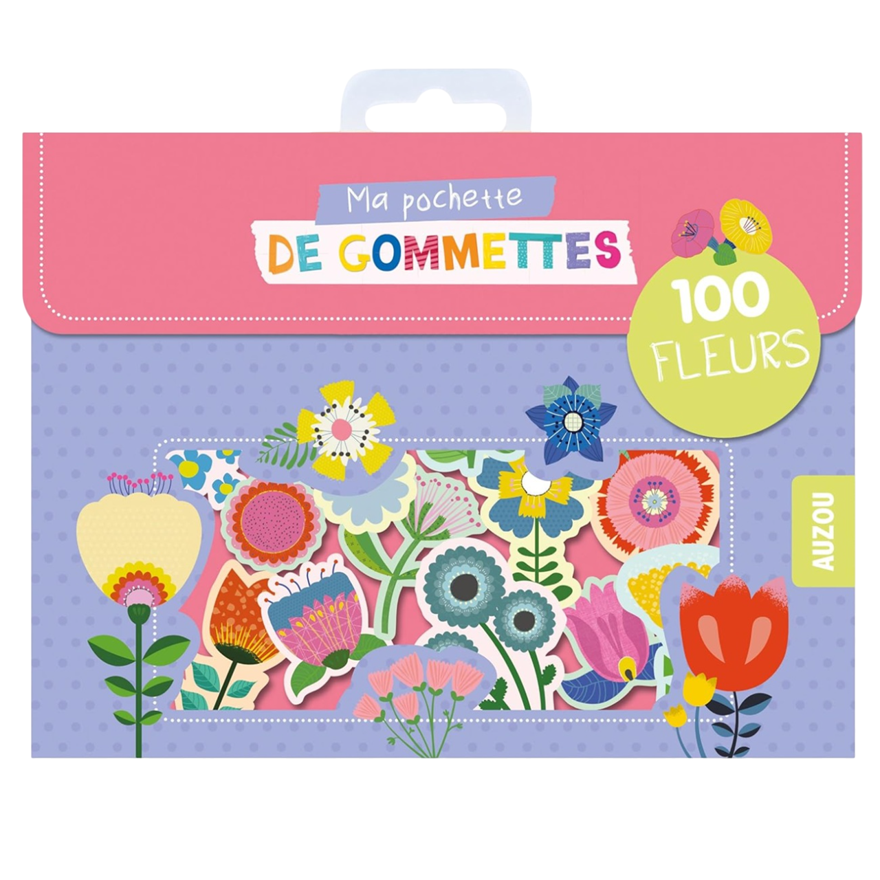 Pochette de gommettes repositionnables- Fleurs - 100 pièces - de 4 cm