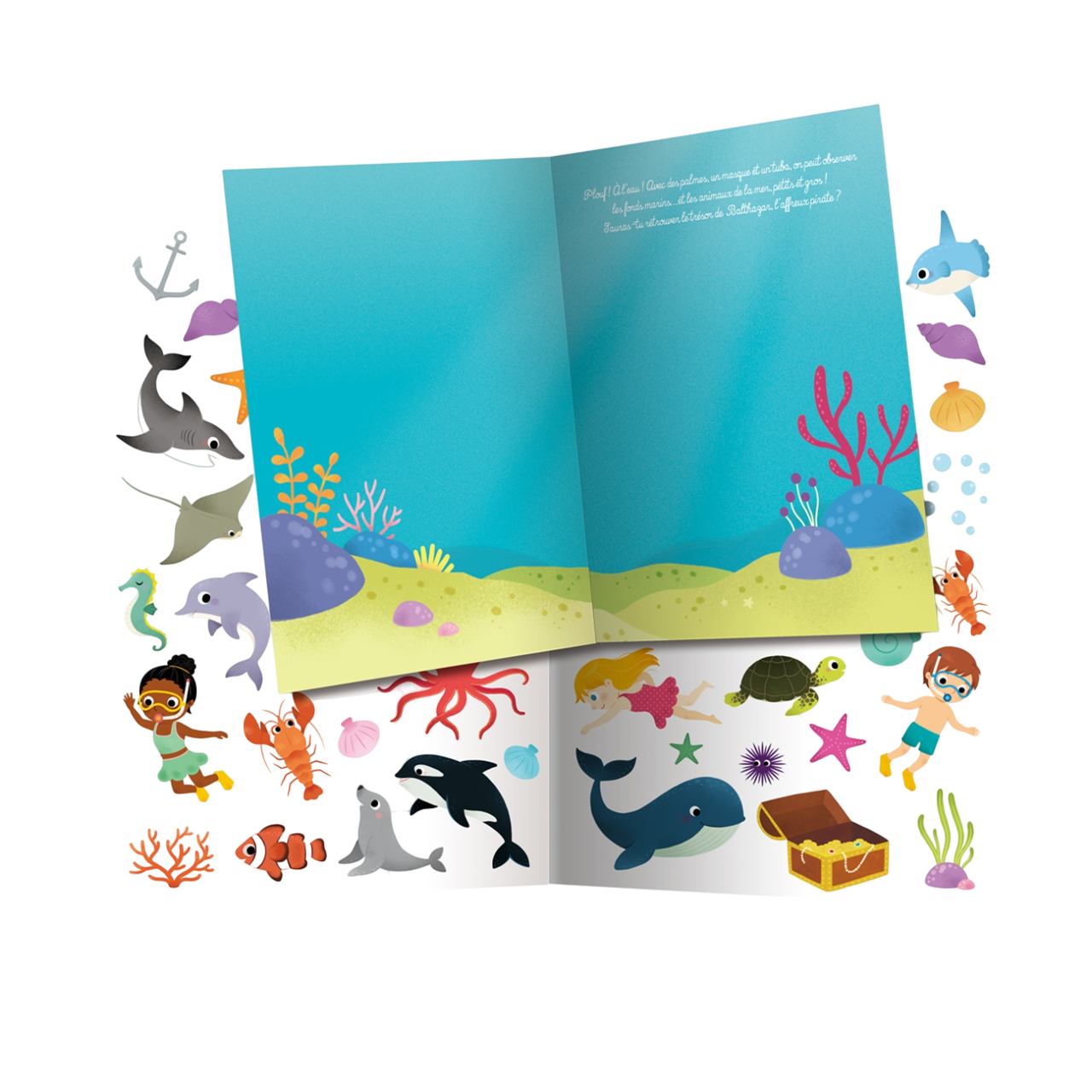 Cahier histoire à animer + autocollants repositionnables - Nature et les animaux - 20 x 26 cm - AUZOU
