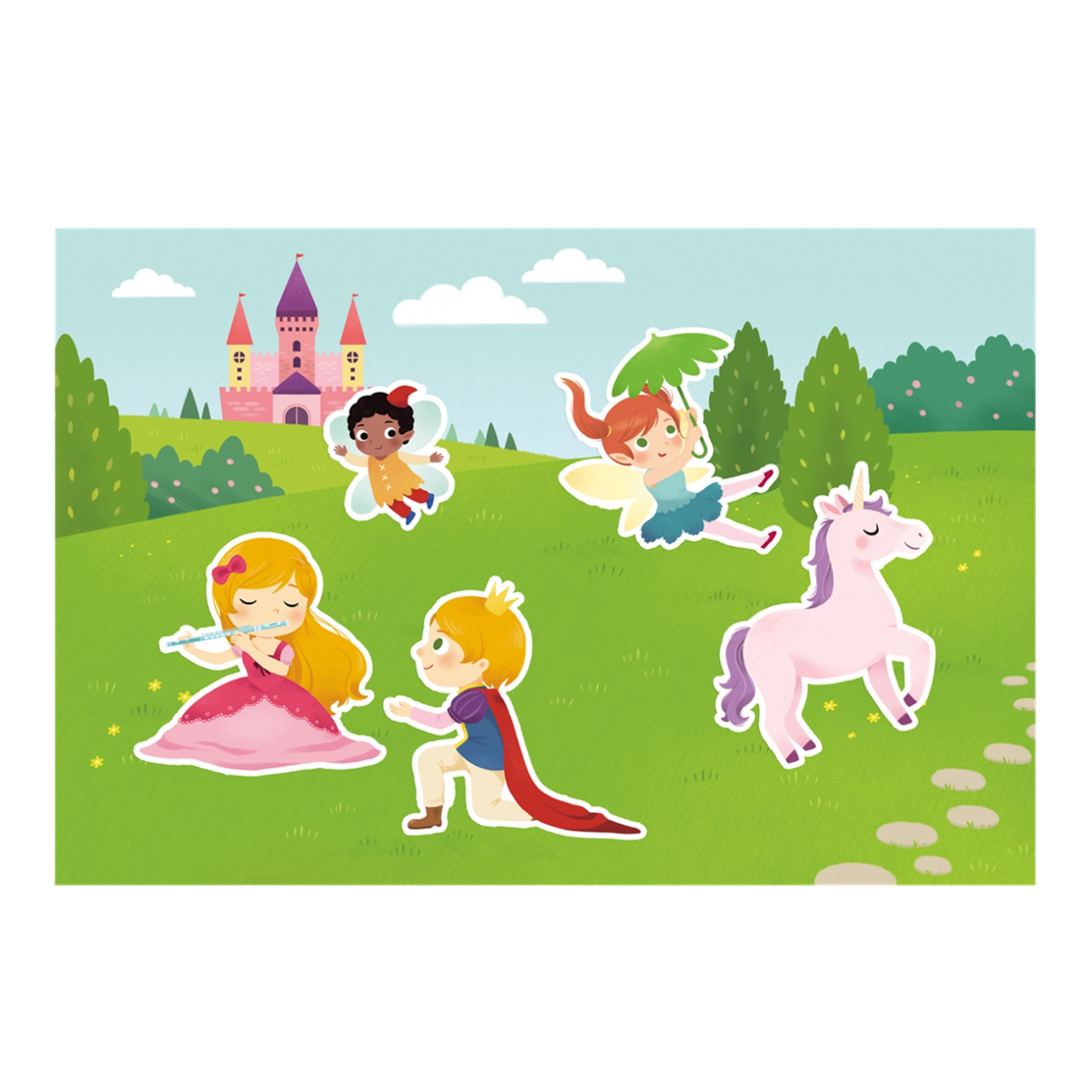 Cahier histoire à animer + autocollants repositionnables - Princesses et fées - 20 x 26 cm - AUZOU