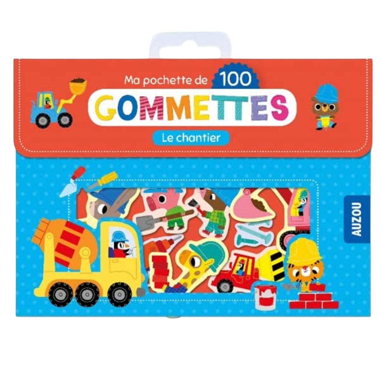 Pochette de gommettes repositionnables le chantier - 100 pièces - de 4 cm