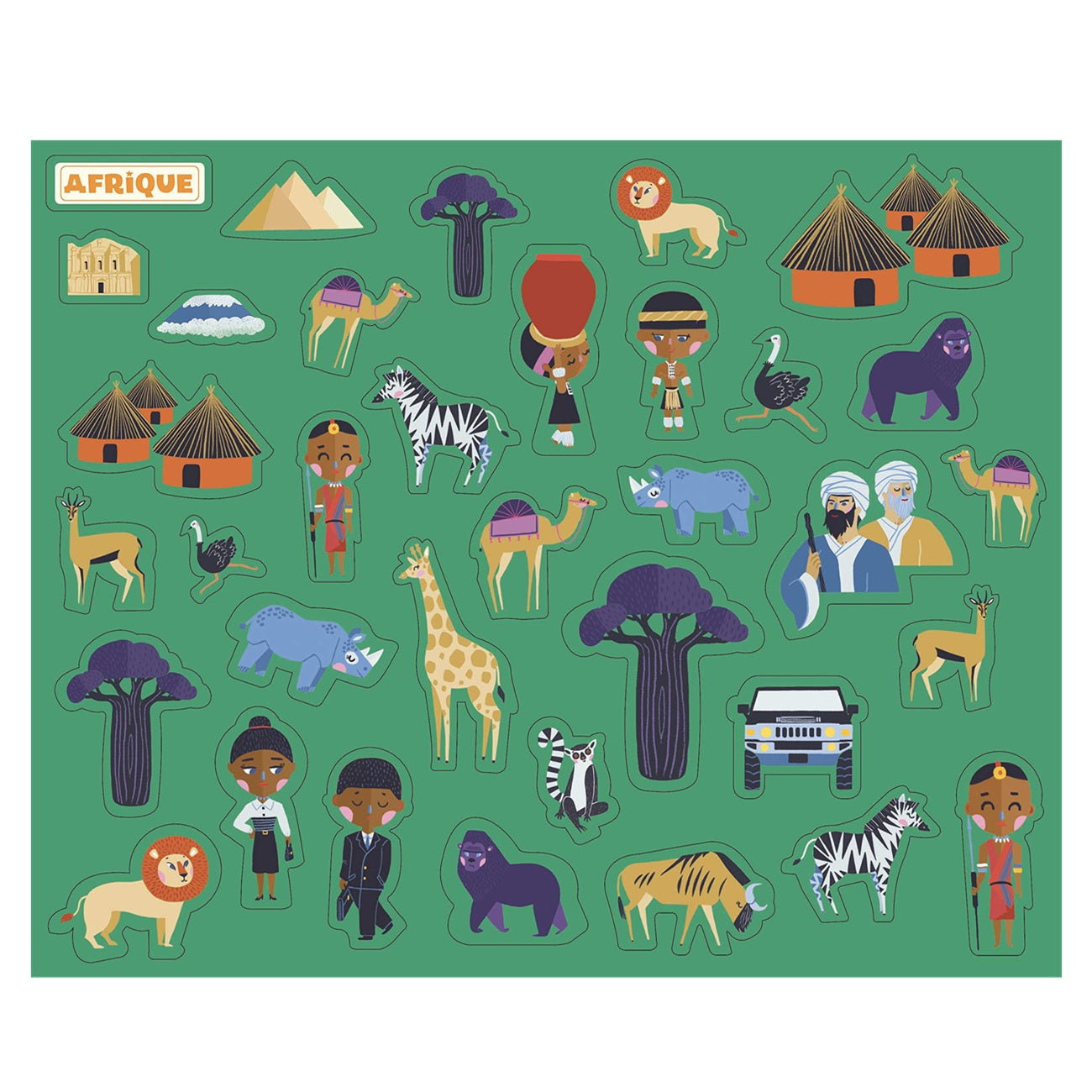 Poster du monde à animer - 57x38cm + 180 autocollants - dès 3 ans - AUZOU