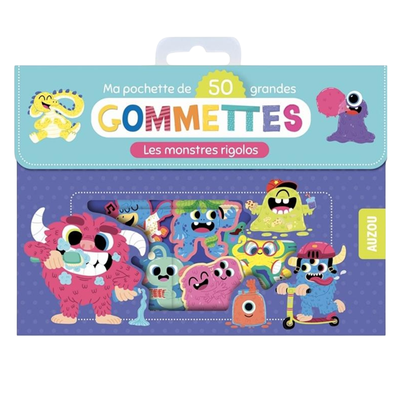 Pochette de gommettes repositionnables- Monstres rigolos - 100 pièces - de 4 cm