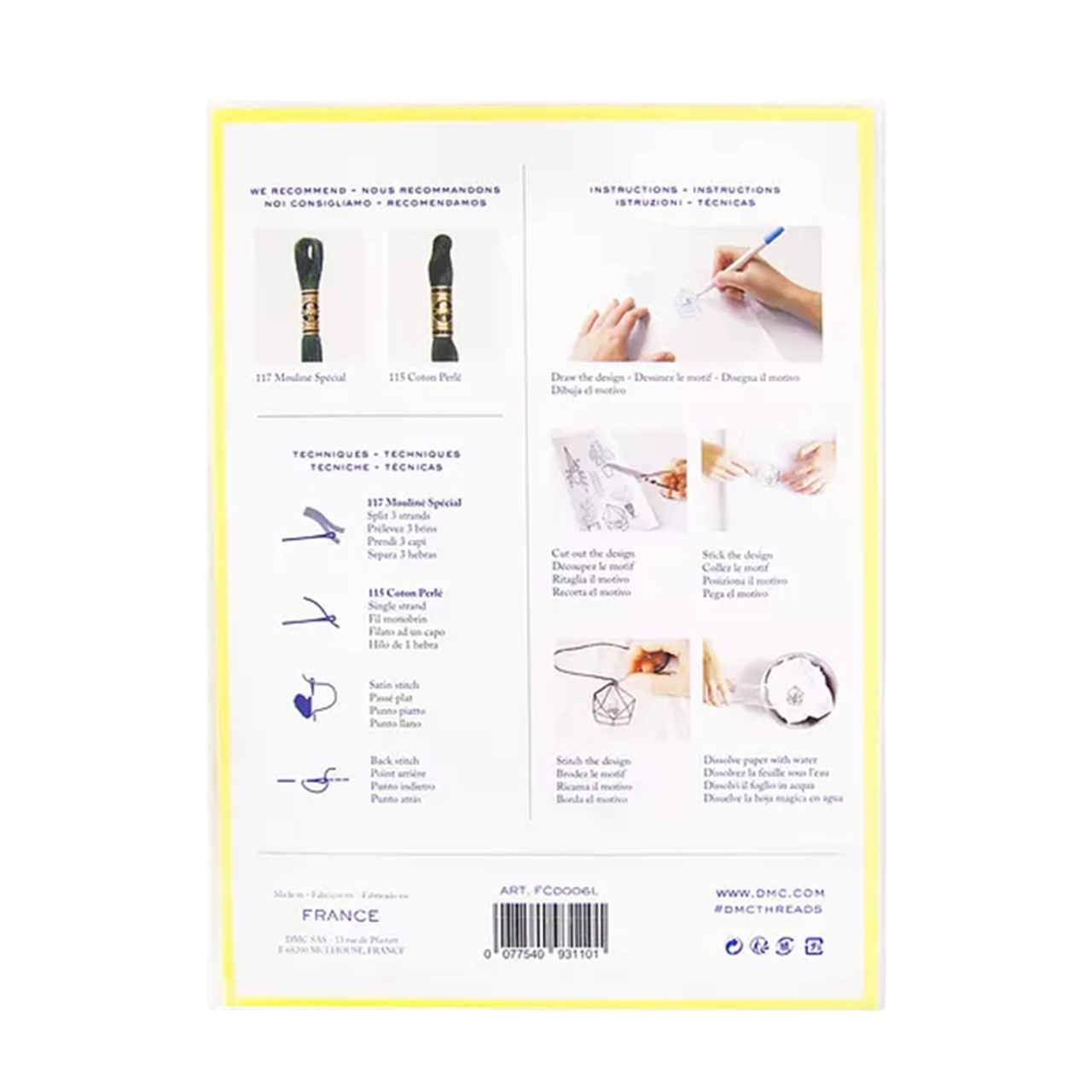 Pack de feuille autocollant pour personnaliser une broderie +. Canocea France.