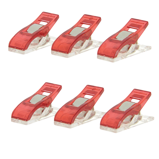 Sachet de 15 pinces à tissu rouges 26 x 10 mm pour couture - canocea