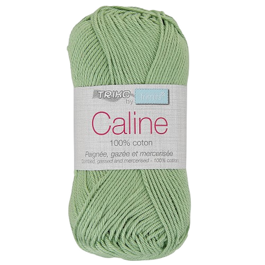 Fil à tricoter Caline - Vert clair - 100% coton - peignée, gazée et mercerisée