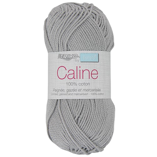 Fil à tricoter Caline - Gris clair - 100% coton - peignée, gazée et mercerisée