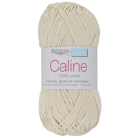Fil à tricoter Caline - Crème - 100% coton - peignée, gazée et mercerisée