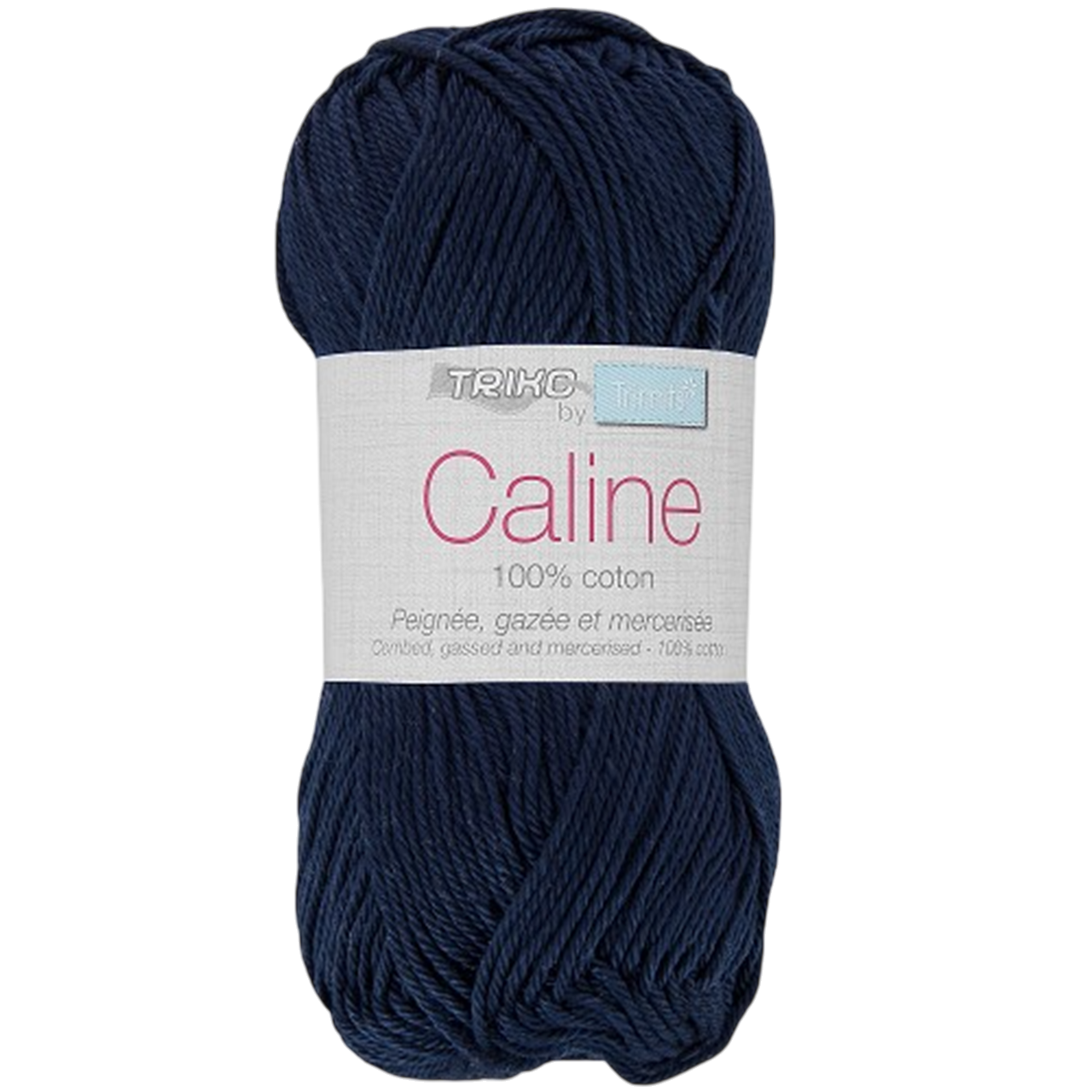 Fil à tricoter Caline - Bleu marine - 100% coton - peignée, gazée et mercerisée