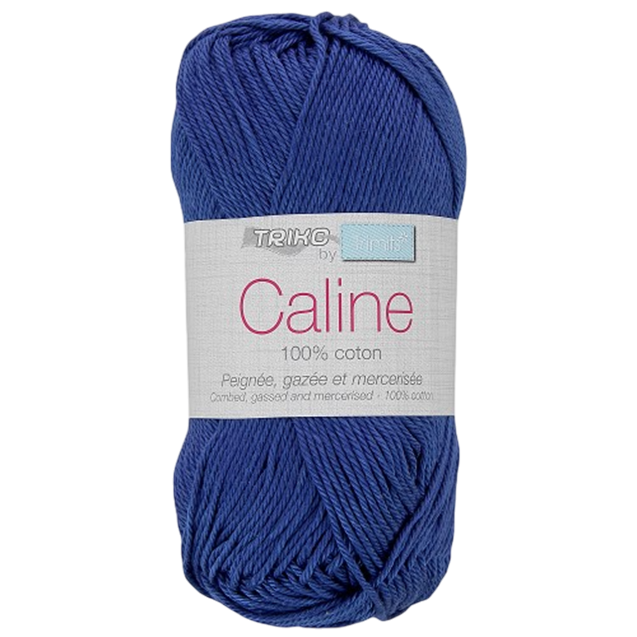 Fil à tricoter Caline - Bleu foncé - 100% coton - peignée, gazée et mercerisée