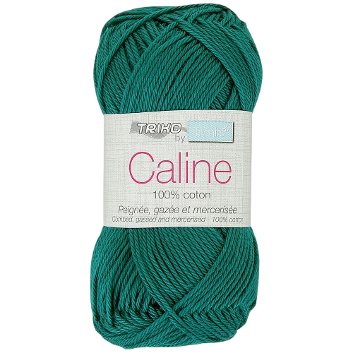 Fil à tricoter Caline - Vert - 100% coton - peignée, gazée et mercerisée