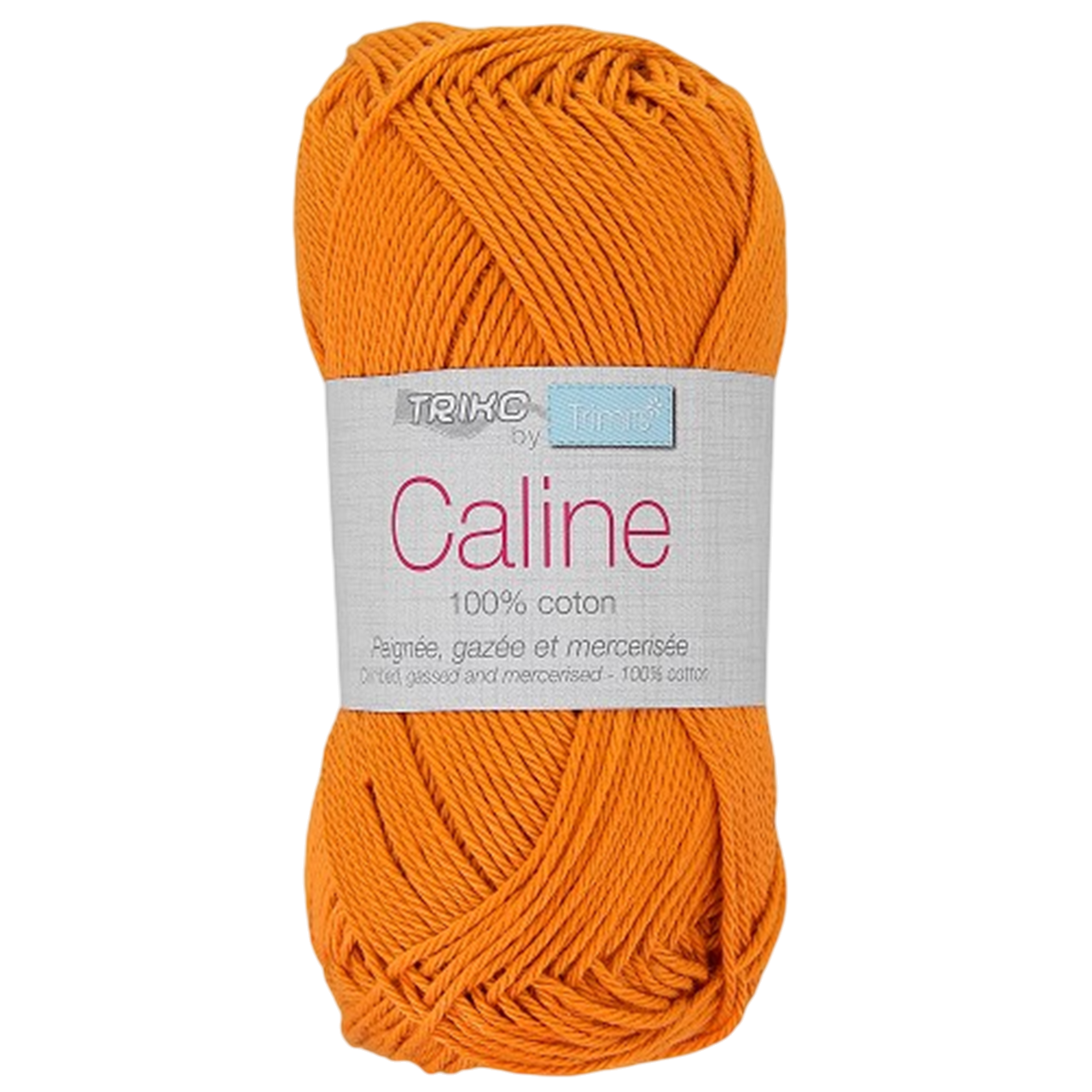 Fil à tricoter Caline - Orange - 100% coton - peignée, gazée et mercerisée