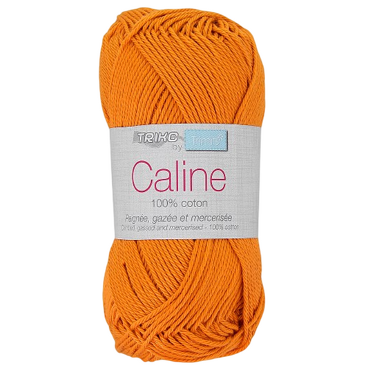 Fil à tricoter Caline - Orange - 100% coton - peignée, gazée et mercerisée