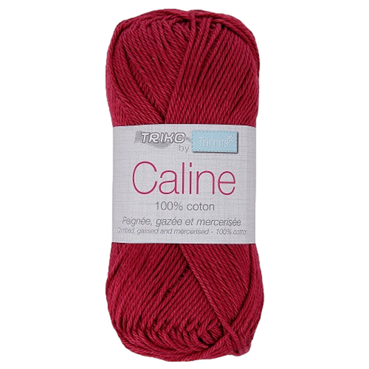 Fil à tricoter Caline - Bordeaux - 100% coton - peignée, gazée et mercerisée