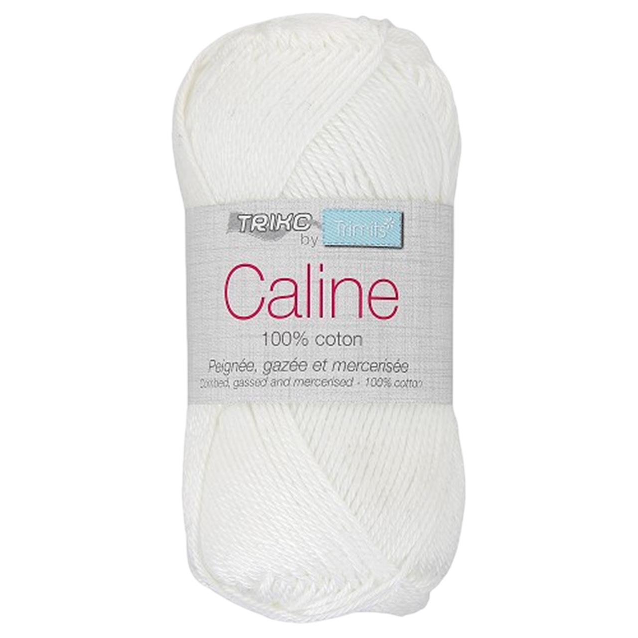 Fil à tricoter Caline - Blanc - 100% coton - peignée, gazée et mercerisée