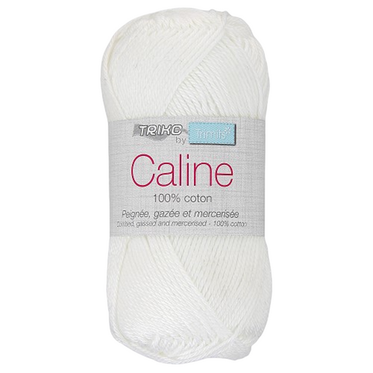 Fil à tricoter Caline - Blanc - 100% coton - peignée, gazée et mercerisée