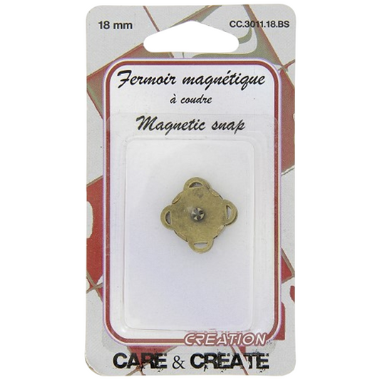 Fermoir magnétique - Bronze - 18 mm  - à coudre - 1 bouton
