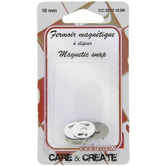 Fermoir magnétique - Noir - 18 mm  - à clipser - 1 bouton