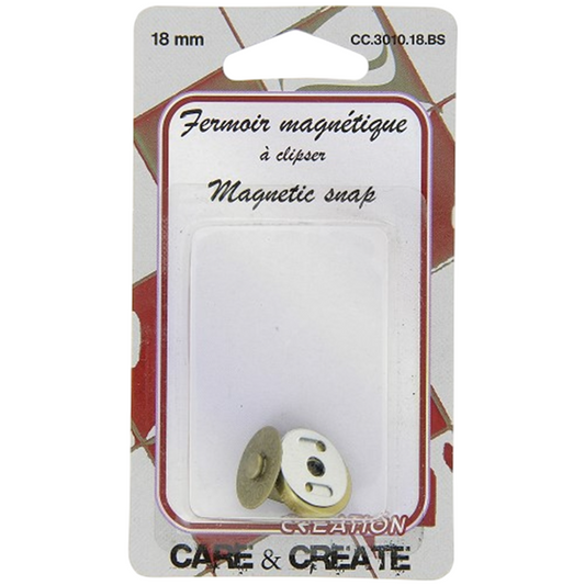 Fermoir magnétique - Bronze - 18 mm  - à clipser - 1 bouton