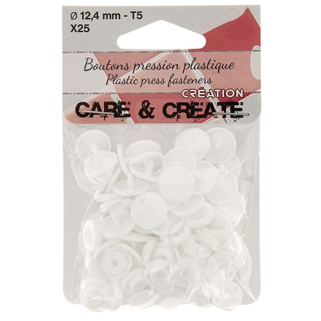 Bouton pression - Blanc - 12.4 mm - 25 jeux -