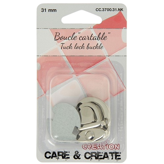 Boucle métal argentée - 31 mm - idéal pour sac, cartable, bagage