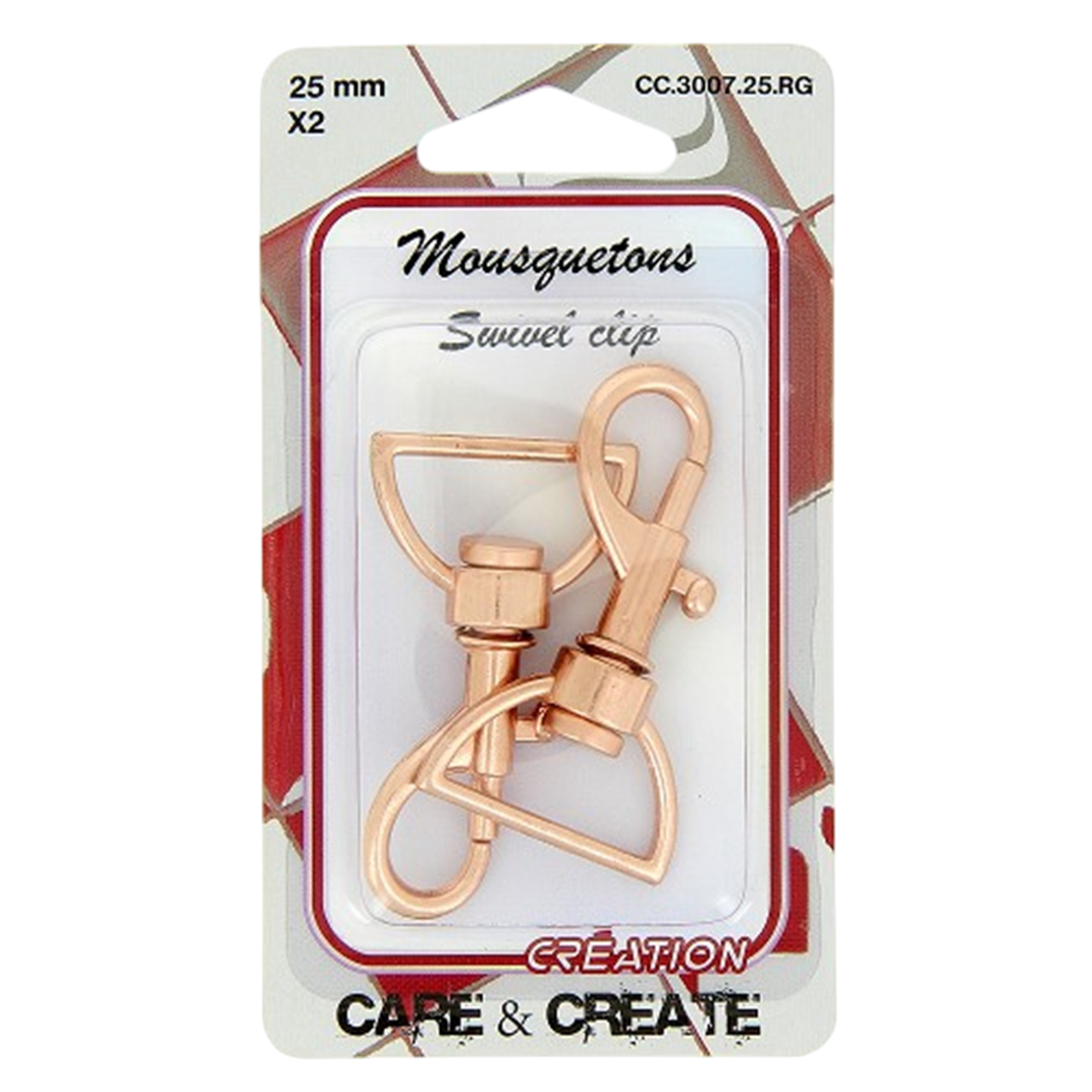 Mousquetons  - 25 mm - Cuivrés - 2 pièces - porte clés