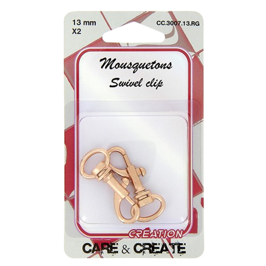 Mousquetons  - 13 mm - Cuivrés - 2 pièces - porte clés