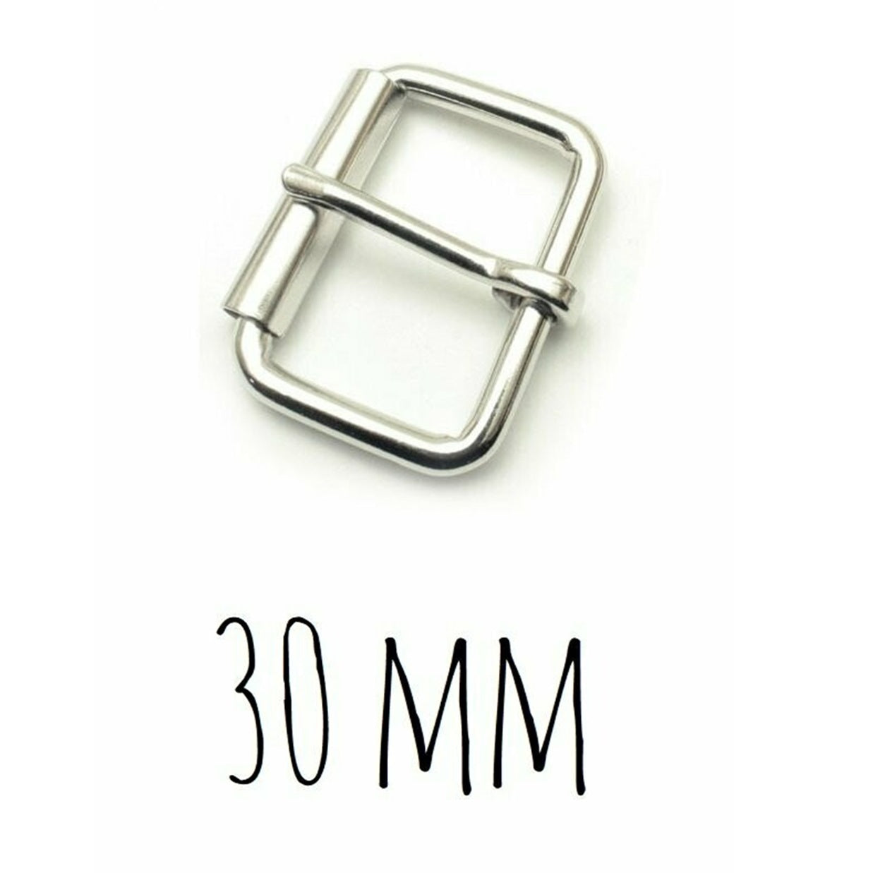 Boucle ceinture - argenté - 30mm - fermoir sacs, sacoche, cartable