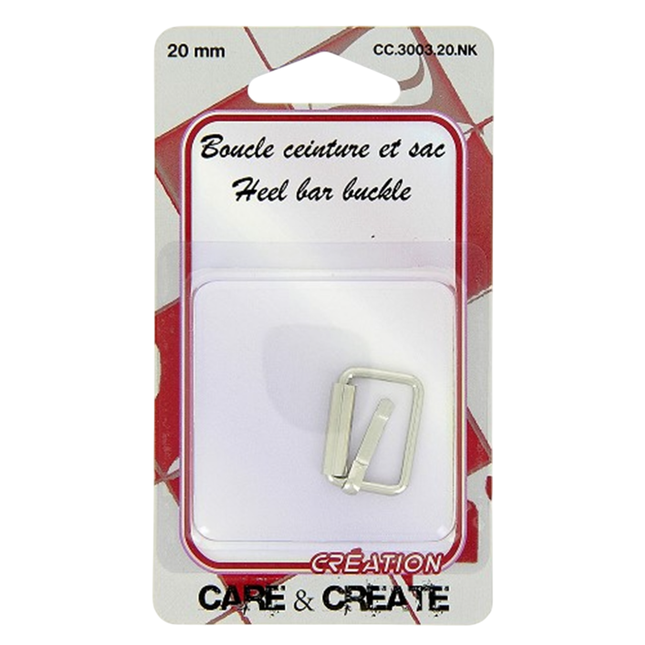 Boucle ceinture - argenté - 20mm - fermoir sacs, sacoche, cartable