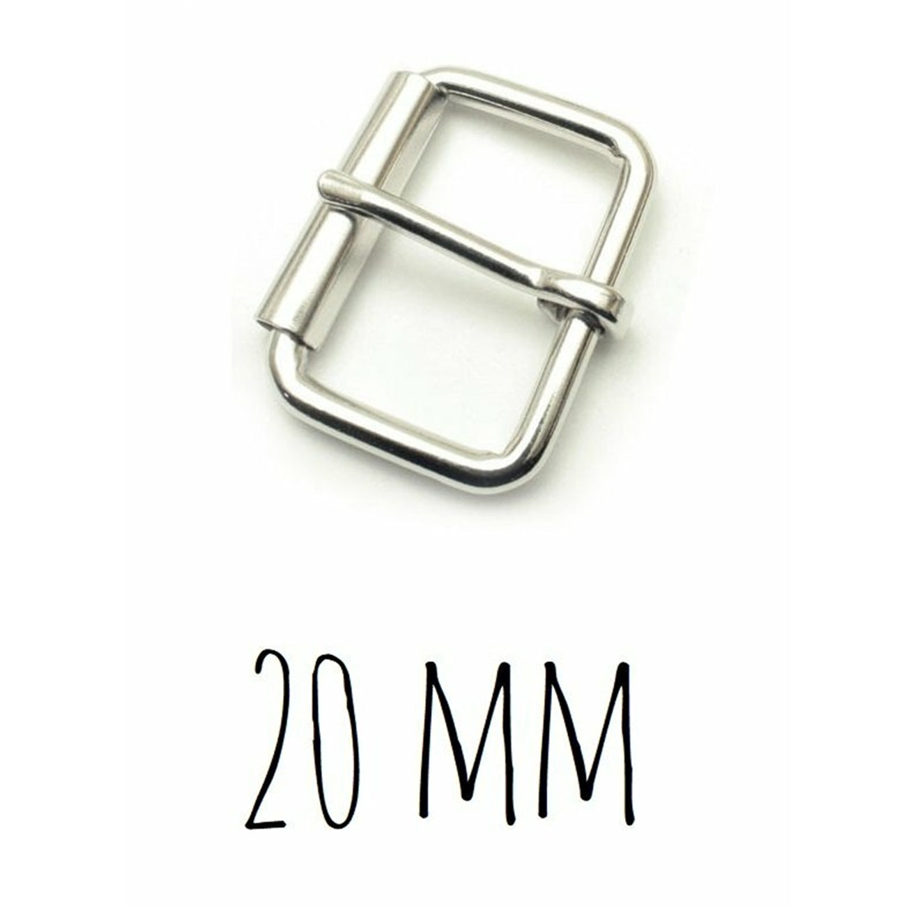 Boucle ceinture - argenté - 20mm - fermoir sacs, sacoche, cartable