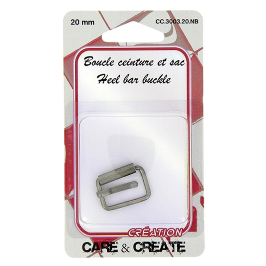 Boucle ceinture - noire - 20mm - fermoir sacs, sacoche, cartable