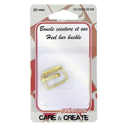 Boucle ceinture - doré - 20mm - fermoir sacs, sacoche, cartable
