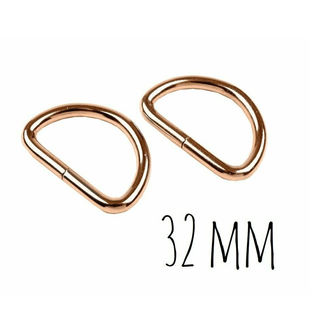 Anneaux demi rond - métal - 32 mm - cuivrés - 2 pièces -Boucles Forme D