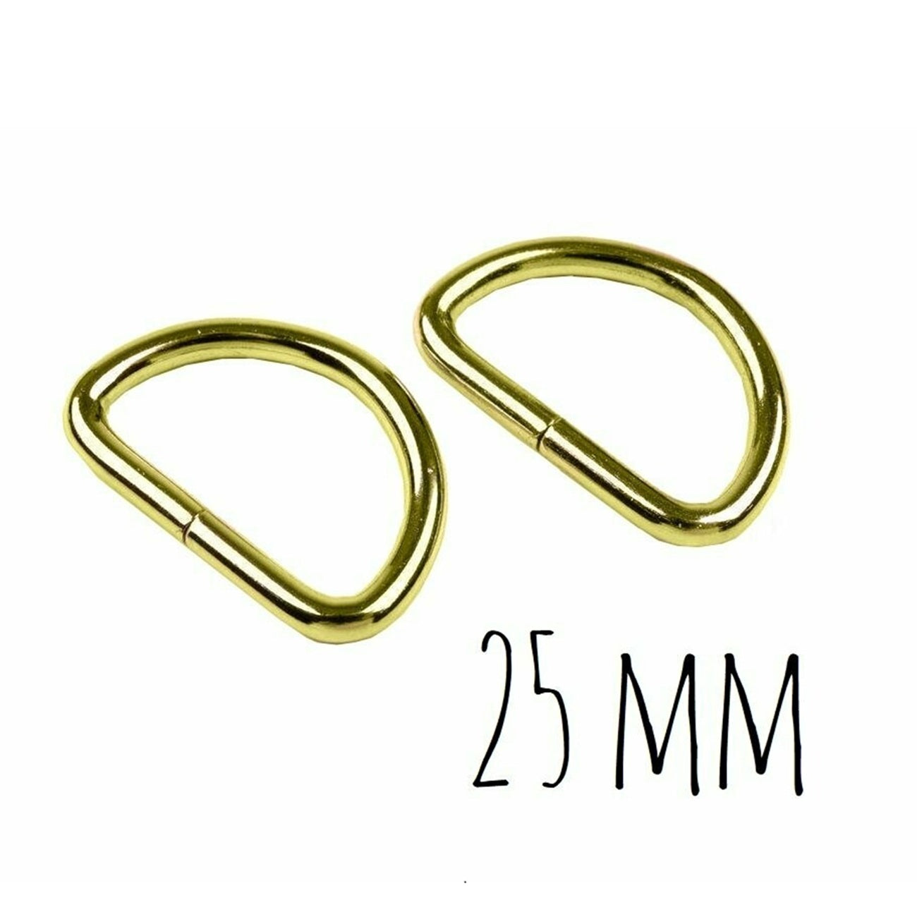 Anneaux demi rond - métal - 25 mm - dorés - 2 pièces -Boucles Forme D