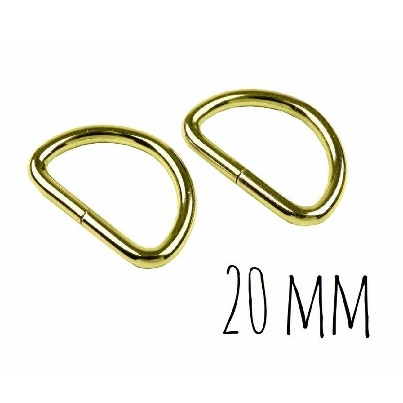 Anneaux demi rond - métal - 20 mm - dorés - 2 pièces -Boucles Forme D