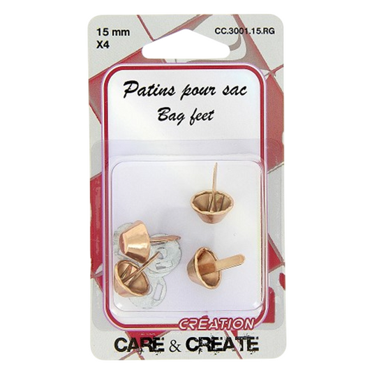 Patin pour Sac - 15 mm - Cuivré - 4 pièces -