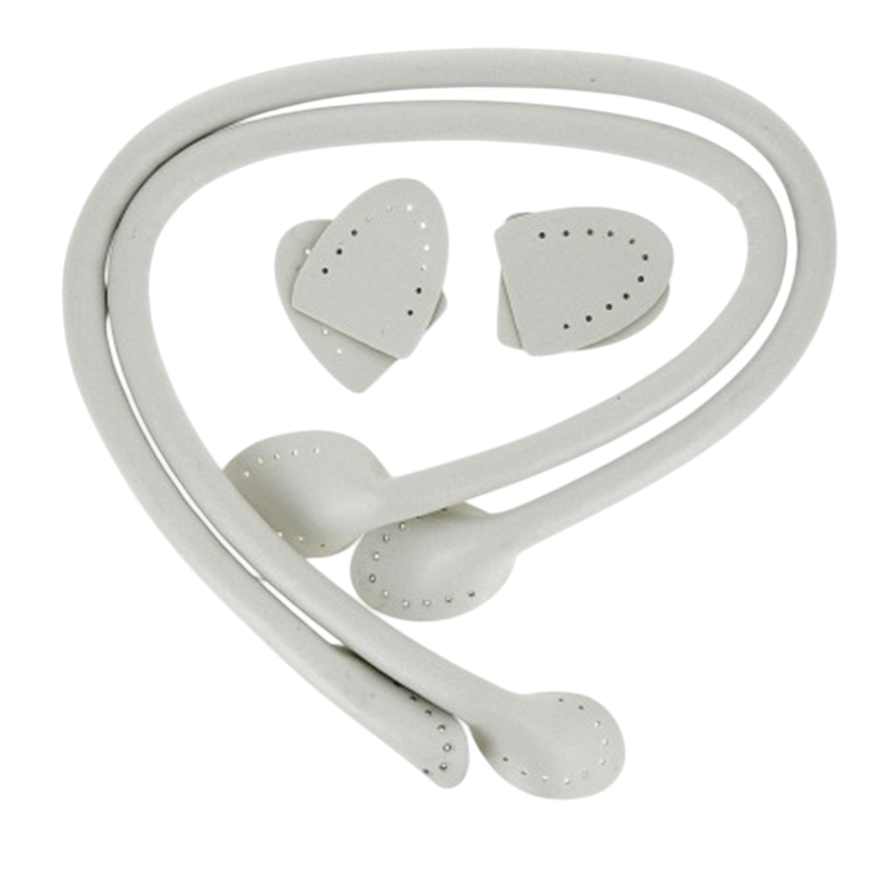 Anses pré perforées - simili cuir - blanc - 51 cm - 2 pièces