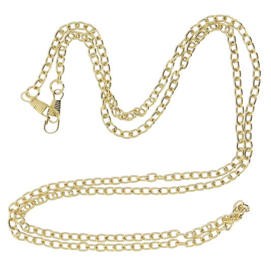 Chaîne dorée de 120 cm avec mousquetons pour bandoulière de sac à main. Canocea